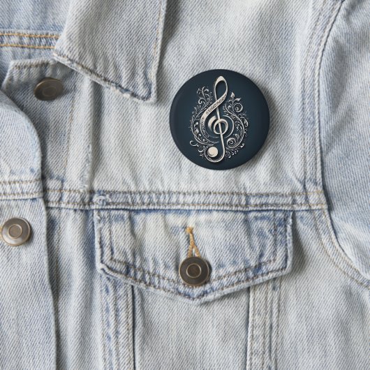 Badge Rond 5 Cm Note de clic de musique (En situation)