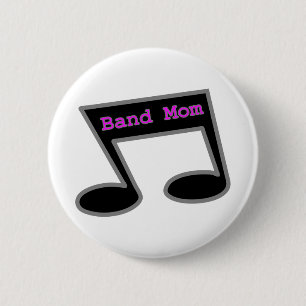 Badge Rond 5 Cm Note de musique de maman de bande