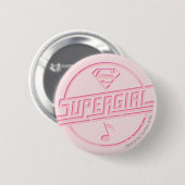 Badge Rond 5 Cm Note de musique rose Supergirl (Devant & derrière)