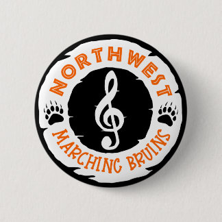 Badge Rond 5 Cm Note musicale de la bande des bruins du Nord-Ouest