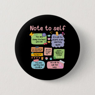 Badge Rond 5 Cm Note : Psychologue De L'École D'Autosanté Mentale