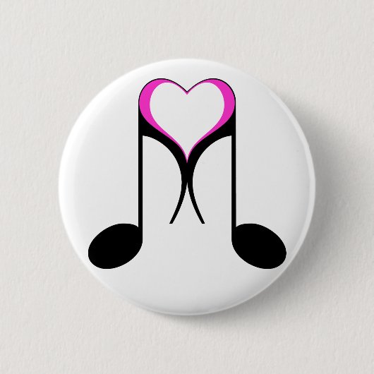 Badge Rond 5 Cm notes d'amour : 8e note : (Devant)