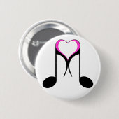 Badge Rond 5 Cm notes d'amour : 8e note : (Devant & derrière)