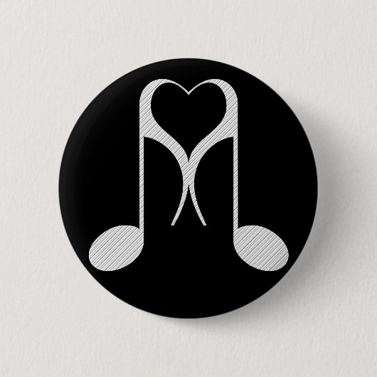 Badge Rond 5 Cm notes d'amour : 8ème note : (Devant)