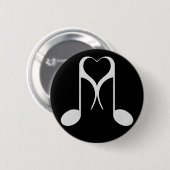 Badge Rond 5 Cm notes d'amour : 8ème note : (Devant & derrière)