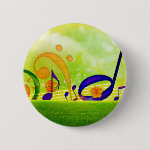 Badge Rond 5 Cm Notes de musique
