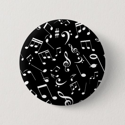 Badge Rond 5 Cm Notes de Musique 2 (Devant)