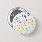 Badge Rond 5 Cm Notes de Musique 4 (Devant & derrière)