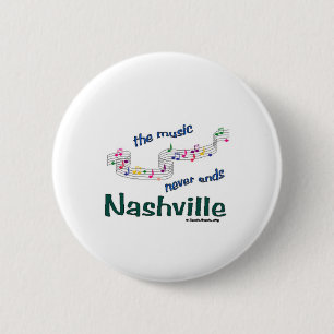 Badge Rond 5 Cm Notes de musique de Nashville