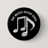 Badge Rond 5 Cm Notes de musique noire (Devant)