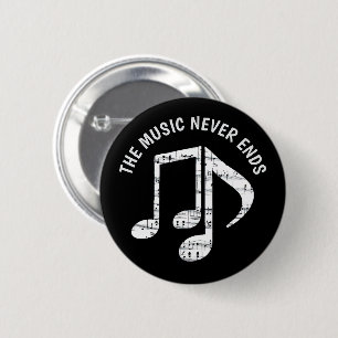 Badge Rond 5 Cm Notes de musique noire
