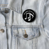 Badge Rond 5 Cm Notes de musique noire (En situation)
