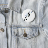Badge Rond 5 Cm notes de musique noire bleue (En situation)