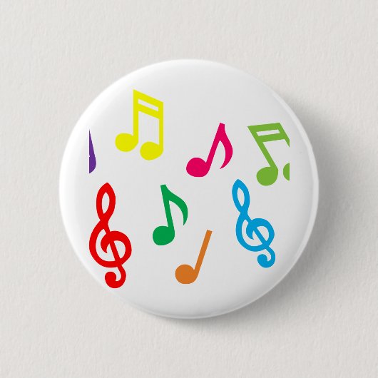 Badge Rond 5 Cm Notes musicales (Devant)