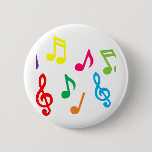 Badge Rond 5 Cm Notes musicales