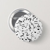 Badge Rond 5 Cm Notes musicales 3 (Devant & derrière)