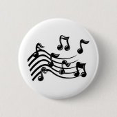 Badge Rond 5 Cm notes musicales noires (Devant)