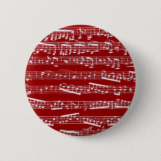 Badge Rond 5 Cm Notes rouges de musique (Devant)