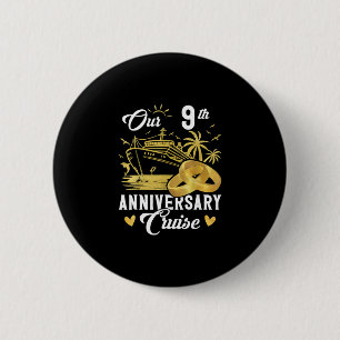 Badge Rond 5 Cm Notre couple de vacances en croisière dorée pour n