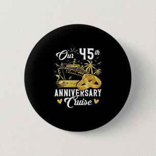 Badge Rond 5 Cm Notre couple pour les vacances de croisière dorée