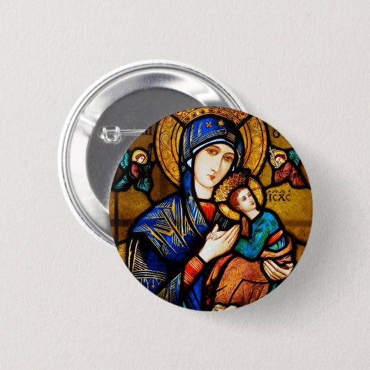 Badge Rond 5 Cm notre dame d'aide perpétuelle (Devant & derrière)