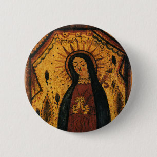 Badge Rond 5 Cm Notre-Dame de Guadalupe par Pedro Antonio Fresquis