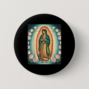 Badge Rond 5 Cm Notre Dame de Guadalupe Sant Marie Dos Imprimé Chr