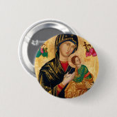 Badge Rond 5 Cm Notre Dame de l'aide perpétuelle icône Vierge Mari (Devant & derrière)