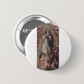 Badge Rond 5 Cm Notre-Dame de l'Immaculée Conception Art (Devant & derrière)
