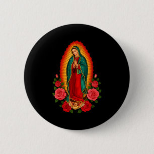 Badge Rond 5 Cm Notre Dame Virgen De Guadalupe Sainte Vierge Marie