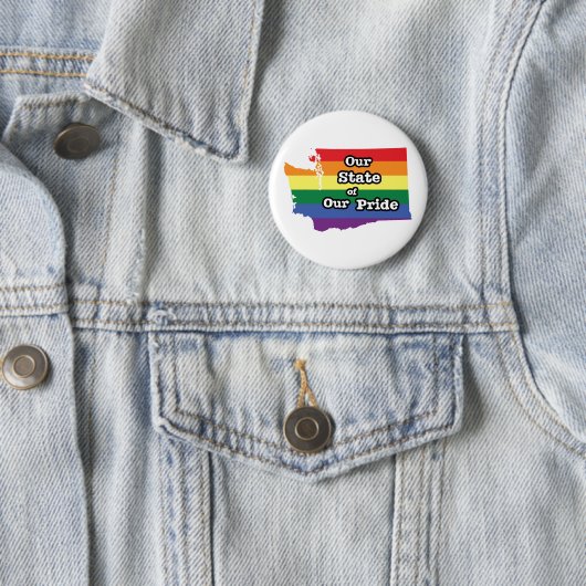 Badge Rond 5 Cm Notre état de notre fierté | Washington (En situation)