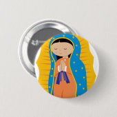 Badge Rond 5 Cm Notre Madame de Guadalupe (Devant & derrière)