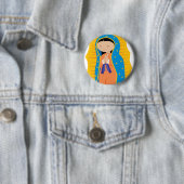 Badge Rond 5 Cm Notre Madame de Guadalupe (En situation)