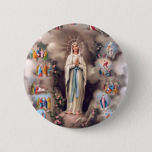 Badge Rond 5 Cm Notre Madame de Lourdes (Devant)