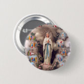 Badge Rond 5 Cm Notre Madame de Lourdes (Devant & derrière)