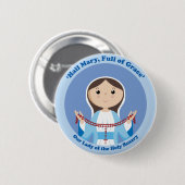 Badge Rond 5 Cm Notre Madame du chapelet (Devant & derrière)