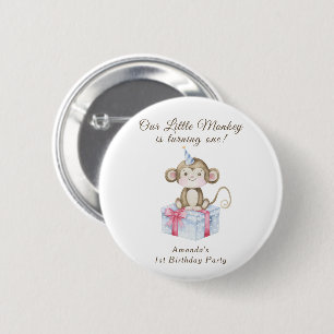 Badge Rond 5 Cm Notre petit singe premier anniversaire