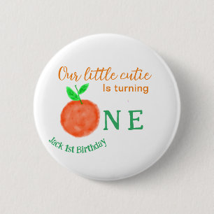 Badge Rond 5 Cm Notre petite cuite orange un agrumes d'anniversair