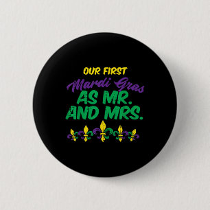 Badge Rond 5 Cm Notre Premier M. Mardi Gras New Orleans M'A Engagé