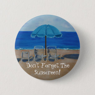 Badge Rond 5 Cm "N'oubliez pas la protection solaire" !
