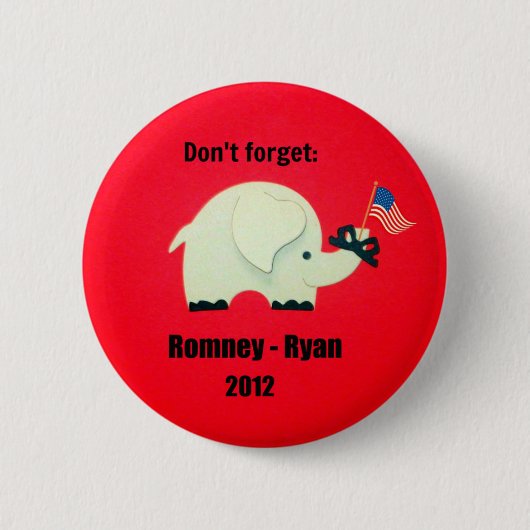 Badge Rond 5 Cm N'oubliez pas : Romney - Ryan 2012 (Devant)