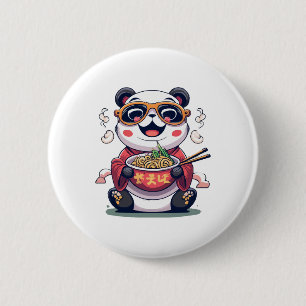 Badge Rond 5 Cm Nouilles de Panda
