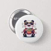 Badge Rond 5 Cm Nouilles de Panda (Devant & derrière)