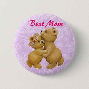 Badge Rond 5 Cm Nounours mignon de danse de jour de mères de la