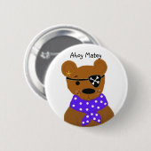 Badge Rond 5 Cm Nounours Pirate (Devant & derrière)