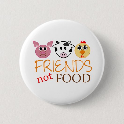 Badge Rond 5 Cm Nourriture d'amis pas (Devant)