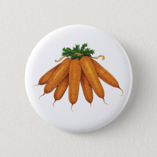Badge Rond 5 Cm Nourriture vintage, Bund de carottes biologiques L