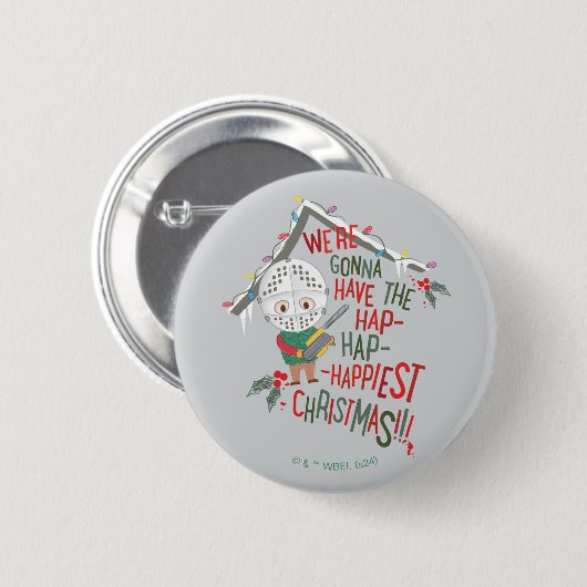Badge Rond 5 Cm Nous allons avoir le Noël le plus heureux (Devant & derrière)