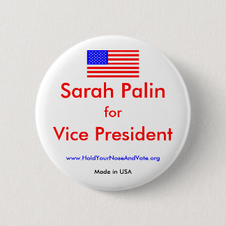 Badge Rond 5 Cm nous-drapeau, Sarah Palin, pour, P.R. vice… -