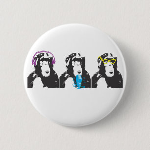Badge Rond 5 Cm Nous entendons, nous parlons, nous voyons des